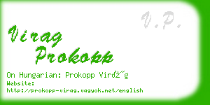 virag prokopp business card